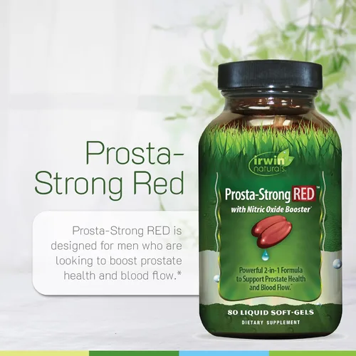 Vista 5 de Irwin Naturals Prosta-Strong RED con potenciadores de óxido nítrico, palma enana americana, licopeno, semillas de calabaza y más, suplementos