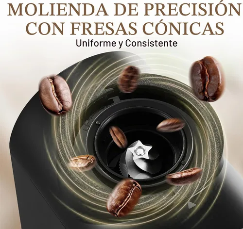 Vista 2 de AYCHIRO Molinillo de café eléctrico con rebabas cónicas, molinillo de café con 30 ajustes precisos de molienda, soporte para portafiltros y selector