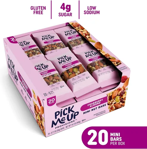 Vista 4 de Pick Me Up Provisions™ Mini barra de nuez de arándano y almendra sin gluten, 0.71 onzas, 20 barras/caja