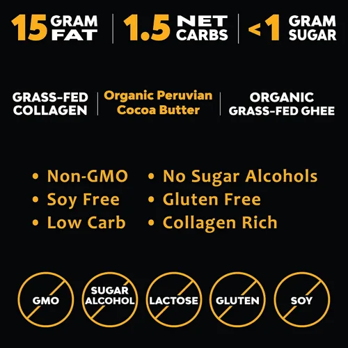 Vista 6 de MariGold Keto Fat Bombs - Limón y Coco, bajo en carbohidratos, rico en colágeno, ghee alimentado con pasto, mantequilla de cacao orgánica, sin