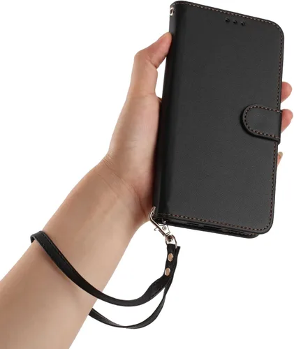 Vista 8 de Funda abatible compatible con Realme P1 Pro, compatible con Realme 12 Pro 5G / 12 Pro Plus 5G 【Correa con cordón】【Cartera con ranura
