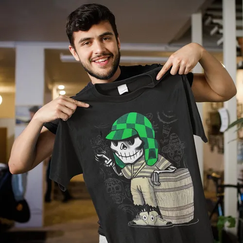 Vista 4 de El Chavo del Ocho Dia de Los Muertos Camisa Calavera Azúcar Chespirito