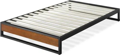 Vista 8 de Zinus Suzanne - Cama de plataforma de 6 pulgadas sin cabecero, Acero Madera Contrachapado, Marrón