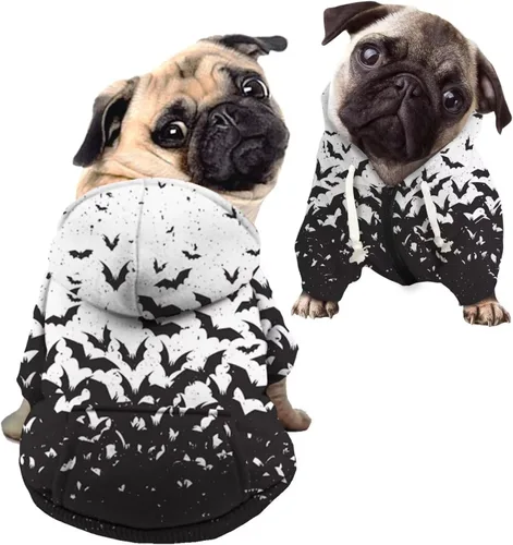 Vista 15 de Howilath Sudaderas con la bandera estadounidense para perros medianos, abrigo de invierno con diseño de pata de cachorro, ropa cálida con capucha