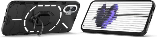 Vista 2 de Compatible con Nothing Phone (1) funda, compatible con Nothing Phone (1) Funda con soporte de anillo 2 en 1 Funda para teléfono Negro