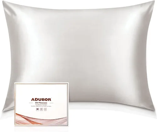 Vista 26 de Adubor Funda de almohada 100% de seda, fundas de almohada de seda de morera, 22 fibras de grado Momme 6A, funda de almohada de seda para la salud