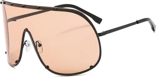 Vista 9 de Gafas de sol cuadradas de una pieza de gran tamaño para mujer, gafas de sol de lujo de moda punk, gafas al aire libre para mujer C5