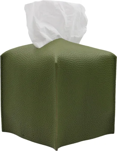 Vista 7 de Livelab Funda para caja de pañuelos, cuadrada, decorativa, de piel sintética, soporte para caja de pañuelos moderna, organizador de papel facial