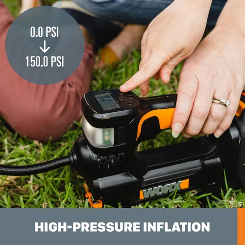 Vista 6 de Worx WX092L.9 20V Power Share Inflador de bomba de aire portátil (solo herramienta) 150 PSI, para neumáticos de automóvil, motocicleta y bolas