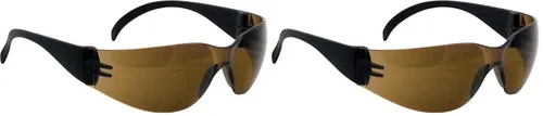 Vista 4 de Galeton 9303 Outlaw - Lentes de seguridad ligeras con lentes antiarañazos, lentes ámbar con varillas extra anchas, 1 unidad (Paquete de 1)