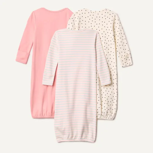 Vista 3 de Tienda Essentials Vestido de algodón unisex de manga larga para bebés