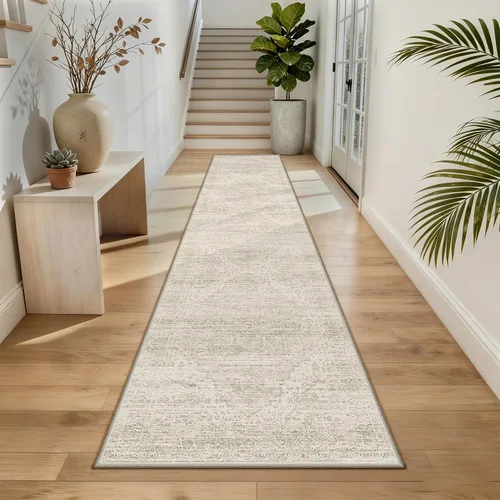Vista 45 de Alfombra de pasillo lavables de 2 x 5, moderna alfombra abstracta para corredor, alfombra de pasillo de cocina ultrafina con respaldo