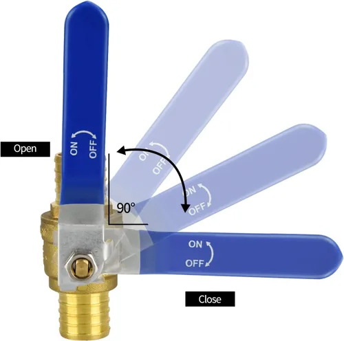 Vista 3 de Válvulas de bola PEX de 1", válvula de cierre de puerto completo de latón para tubería PEX