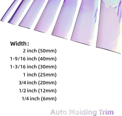 Vista 4 de Color iridiscente para automóvil, moto, automóvil, bicicleta, autoadhesivo, moldura exterior e interior, universal, parachoques para salpicadero