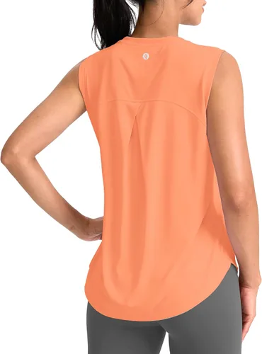 Vista 8 de SANTINY Camiseta sin mangas de entrenamiento para mujer, camiseta atlética Negro