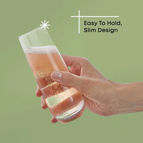 Vista 4 de JoyJolt Milo Copas de Champán Sin Tallo Juego de 8 Copas de Cristal. Flauta de Vino Prosecco de 9.5oz, Copas de Mimosa, Juego de Copas de Cóctel