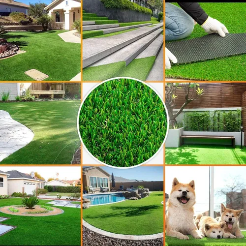 Vista 7 de Alfombra de césped artificial para mascotas, 8 x 14 pies, altura del pelo de 1.38 pulgadas, césped sintético de alta densidad, para interiores
