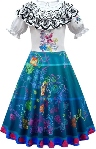 Vista 3 de Disfraces infantiles atuendo de Mirabel Madrigal vestido de Isabela blusa y falda de Luisa vestido de Pepa trajes para juego de roles para Halloween