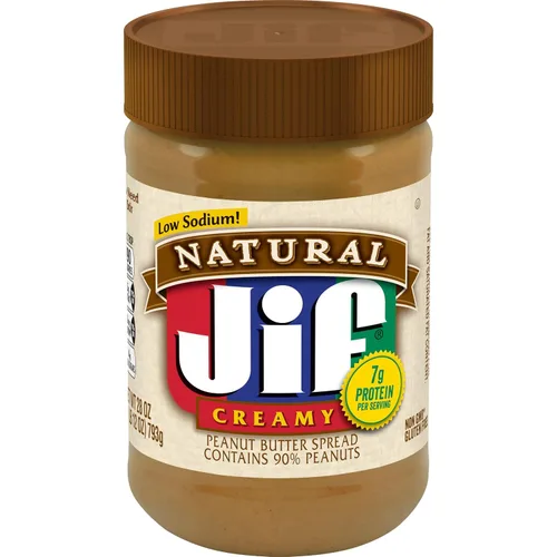 Vista 8 de Jif Natural - Crema de maní natural para untar y miel, 16 onzas, contiene 80 % de cacahuates 7g protein per serving, 7% DV, See nutrition