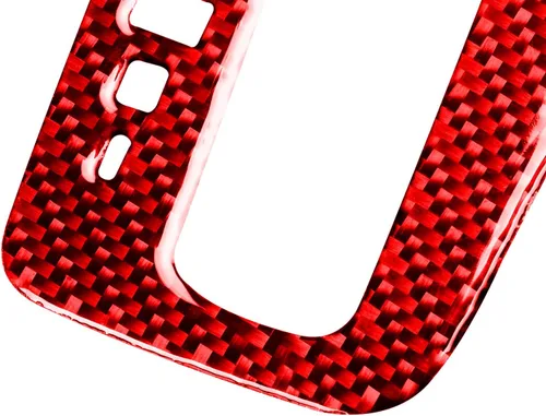 Vista 6 de Rojo 2 piezas de carbono suave real Fiebr consola central caja de cambios cambio cambio marco de transmisión coche interior accesorios panel