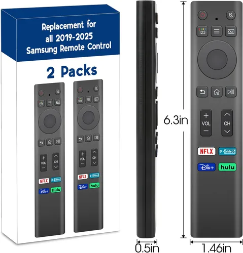 Vista 6 de 2 Pack for Samsung Smart TV Remote, Universal Control Replacement for Samsung 2019-2025 QLED Crystal UHD Smart TVs (NO Voice Function)