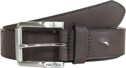 Vista 2 de Nautica Men's Casual Padded Leather Belt with Signature Ornament