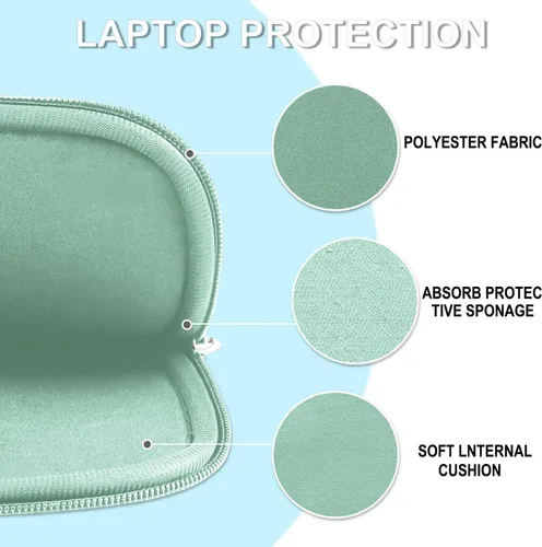 Vista 5 de Funda para laptop de 14 pulgadas, maletín protector a prueba de golpes con bolsillo para accesorios, bolsa portátil para computadora para MacBook