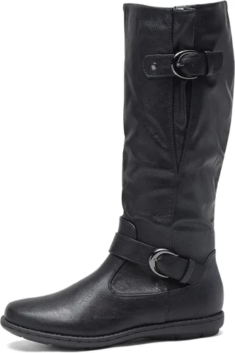 Vista 2 de DREAM PAIRS - Botas de invierno altas hasta la rodilla con forro de piel sintética para mujer