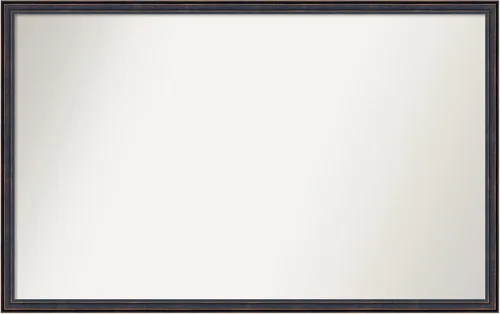 Vista 118 de Amanti Art Espejo de baño de bronce para sobre el fregadero, 25 x 26 pulgadas, espejo rectangular de bronce oscuro, marco de madera tradicional