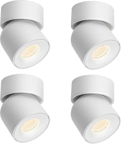 Vista 10 de Aisilan Luz LED de Techo Blanca para Interiores 9W Luminaria Montada en Superficie con Foco Giratorio de 360°, Regulable Blanco Cálido 3000K CRI 97+
