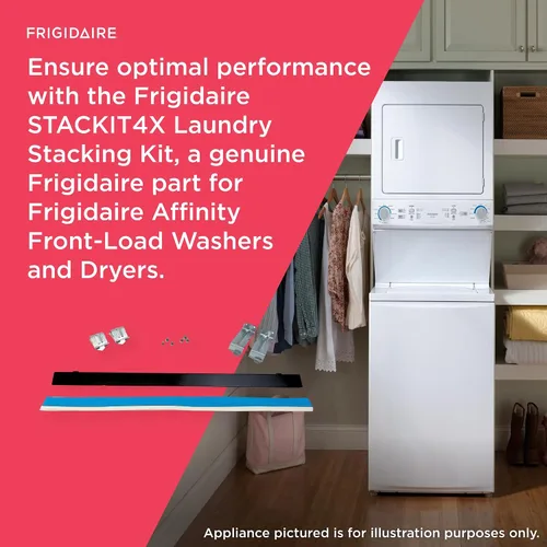 Vista 3 de Frigidaire STACKIT4X kit de apilamiento para lavandería para lavadoras y secadoras compatibles.