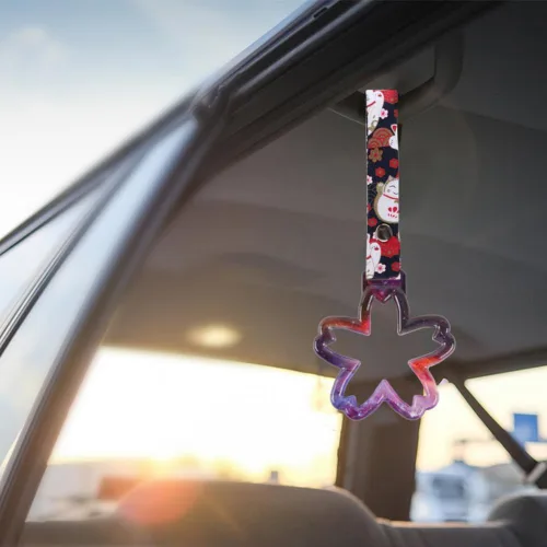 Vista 4 de Q1-TECH, JDM Tsurikawa - Anillo japonés para metro, tren, autobús, mango de coche, mango en forma de flor de Sakura, correa de mano, anillos