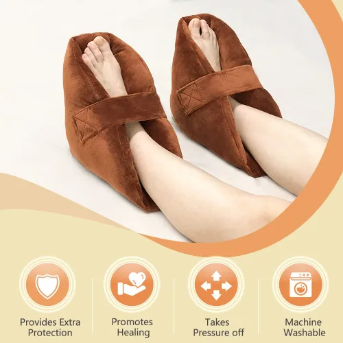 Vista 4 de Zelen Protectores de talón acolchados para úlceras de cama (1 par) almohadas de pie para úlceras por presión para úlceras por presión, alivio