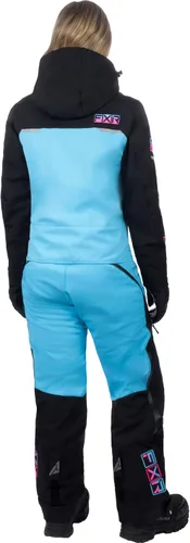 Vista 2 de FXR Monosuit Maverick Lite 2025 para mujer Negro/Azul Cielo/E Rosa