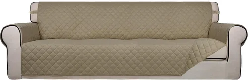 Vista 105 de PureFit - Funda de sofá acolchada reversible, protector de muebles impermeable, funda de sofá lavable con espuma antideslizante y correas elásticas