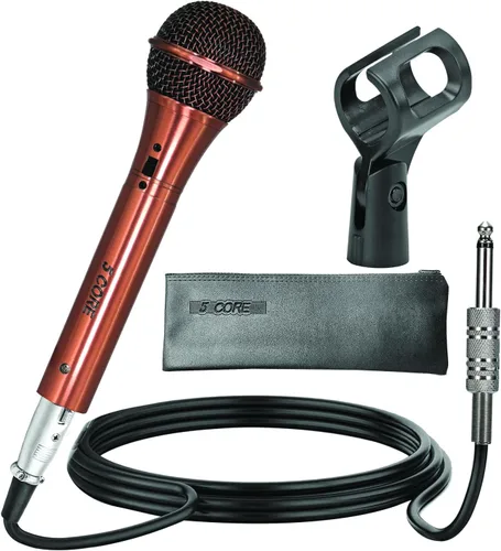 Vista 10 de 5 CORE Par de micrófonos dinámicos cardioides XLR unidireccionales con cable con filtro pop integrado con alta ganancia de frecuencia amplia