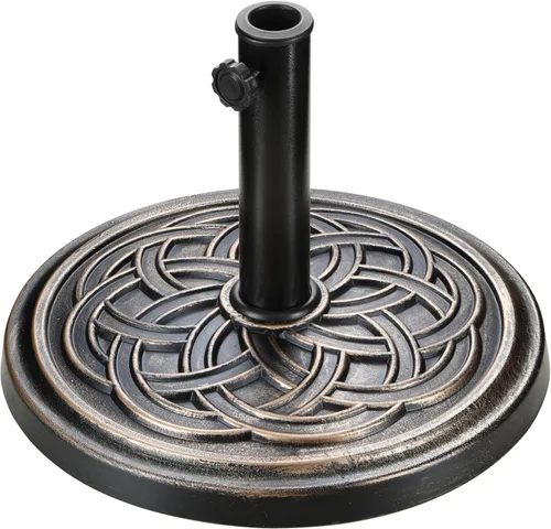Vista 11 de Simple Deluxe - Base resistente para sombrilla de patio de 20" con soporte de acero, rellenable con agua, para exteriores, césped, jardín, redonda
