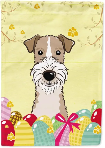 Vista 120 de Caroline's Treasures BB1920CHF - Bandera de caza de huevos de Pascua con diseño de bulldog francés, para casa, gran porche, para colgar en la pared