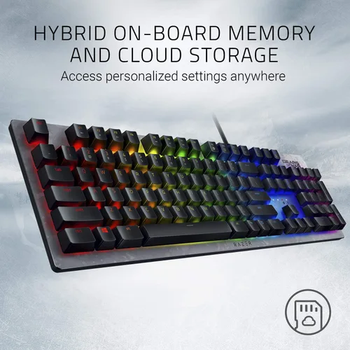 Vista 4 de Razer Teclado para juegos Huntsman: interruptores de teclado más rápidos de la historia, interruptores ópticos clicky, iluminación Chroma RGB