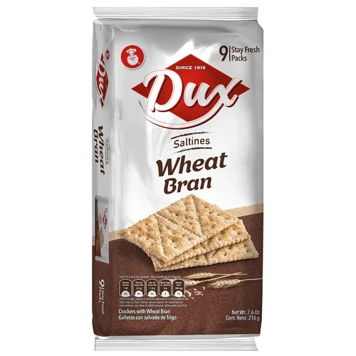 Vista 3 de Dux, Galletas de salvado de trigo, ricas en fibra y avena, disfruta en cualquier momento, 7.62 onzas, 1 caja contiene 4 bolsas, cada una con 9