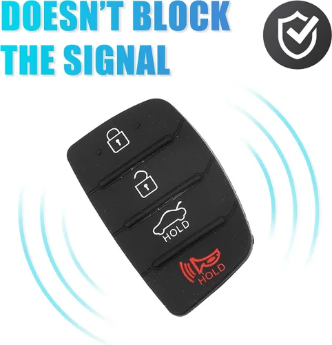 Vista 5 de X AUTOHAUX 4 botones de coche remoto Fob caso cubierta inserto de goma teclado teclado reemplazo para Hyundai