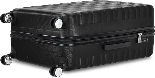 Vista 3 de Tienda Basics Maleta giratoria rígida con ruedas, Negro, Juego de 2 piezas (20 pulgadas, 28 pulgadas)