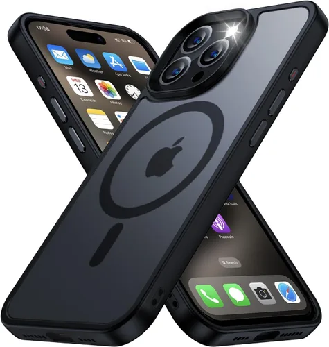 Vista 69 de Tigowos Funda Magnética para iPhone Air Compatible con MagSafe Resistente a Caídas de 16 Pies Cubierta Trasera con Sensación de Piel Mate a Prueba