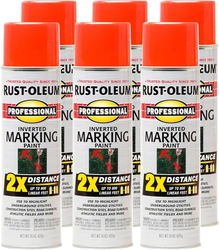 Vista 12 de Rust-Oleum 266575 Pintura en aerosol profesional de distancia 2X y marca invertida, 15 onzas, azul de precaución Utility Marking, Construction