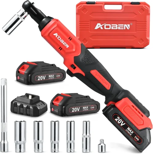 Vista 10 de AOBEN Kit de llave de trinquete inalámbrica de 21 V de 1/2 pulgadas - 74 pies-libras, trinquete de potencia eléctrica sin escobillas con velocidad