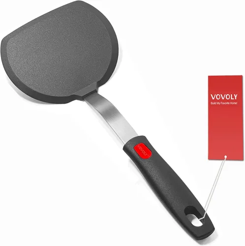 Vista 12 de Espátula volteadora de silicona para panqueques con mango alargado y diseño sin costuras, espátulas de cocina resistentes al calor para utensilios