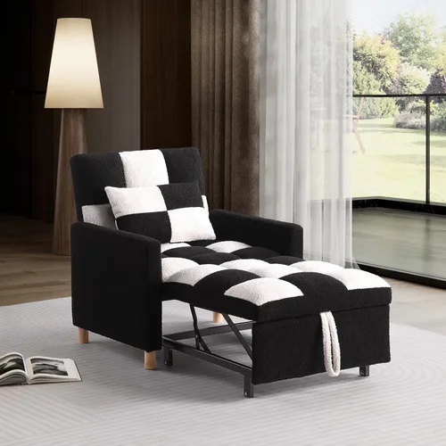 Vista 12 de Silla de cama convertible multifuncional, tela de peluche, ajustable, individual, extraíble, con lumbar, para apartamento, dormitorio, oficina, sala
