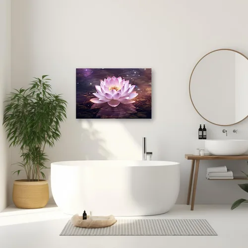 Vista 3 de CXHOSTENT Lienzo decorativo de flor de loto para pared, cuadros zen, decoración de pared, pintura floral rosa, meditación, espíritu, baño, yoga