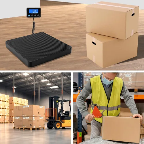 Vista 7 de Báscula de envío digital, 0.18 oz de alta precisión, 440 libras con funciones de sujeción y tara para paquetes/equipaje/hogar, superficie