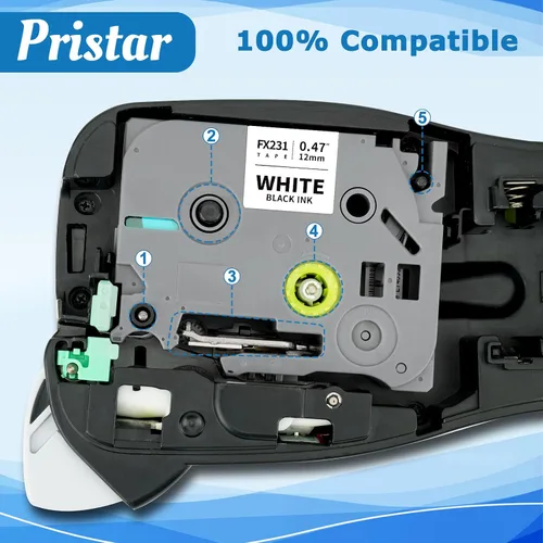 Vista 3 de Pristar Repuesto para cinta laminada TZe-FX231 12mm 0.47" Flexible-ID